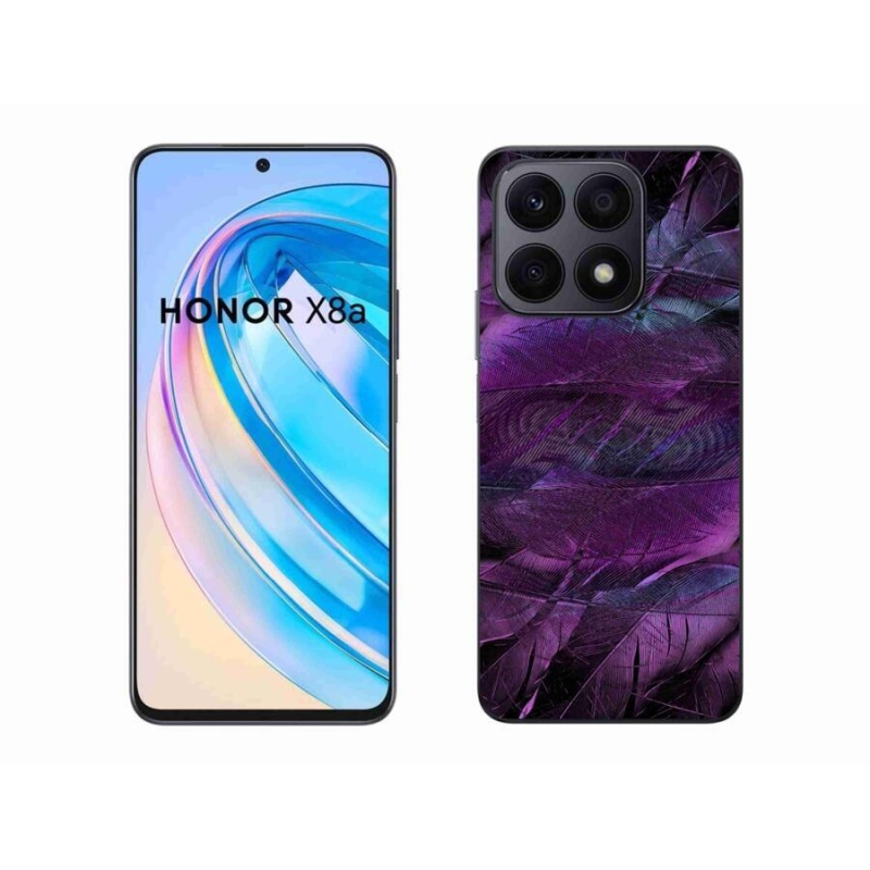 Gelový kryt mmCase na mobil Honor X8a - fialová pírka