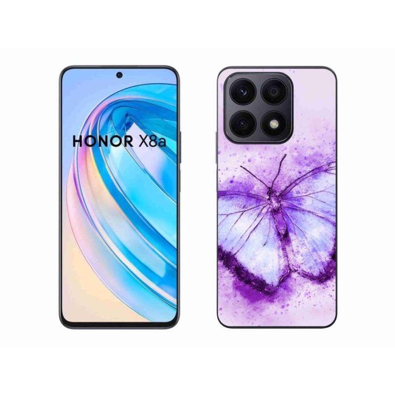 Gelový kryt mmCase na mobil Honor X8a - fialový motýl