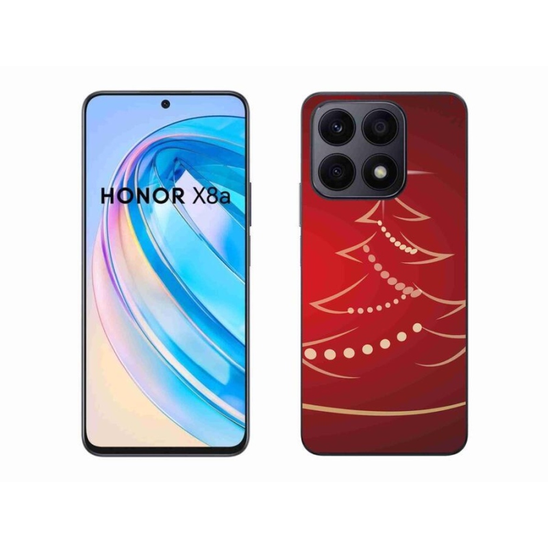 Gelový kryt mmCase na mobil Honor X8a - kreslený vánoční stromek