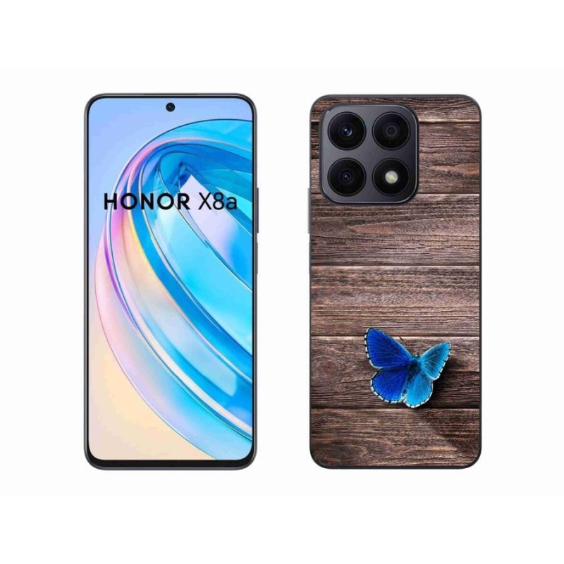 Gelový kryt mmCase na mobil Honor X8a - modrý motýl 1