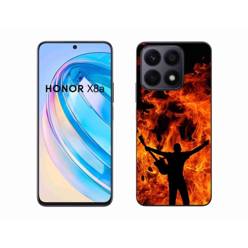 Gelový kryt mmCase na mobil Honor X8a - muzikant a oheň