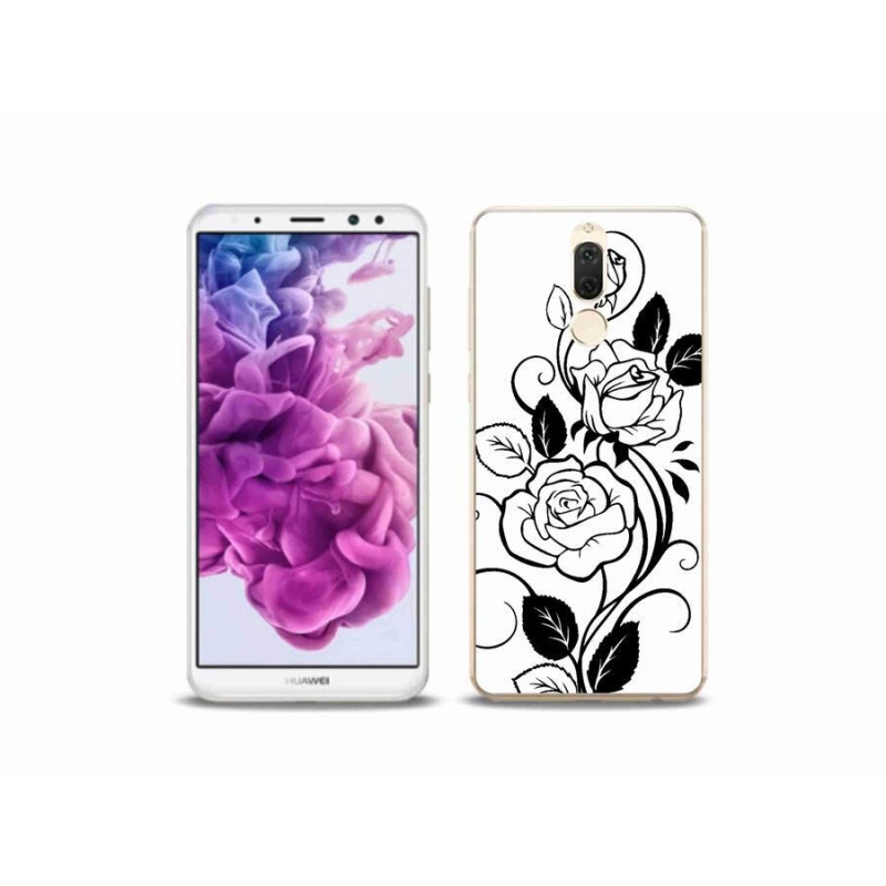 Gelový kryt mmCase na mobil Huawei Mate 10 Lite - černobílá růže