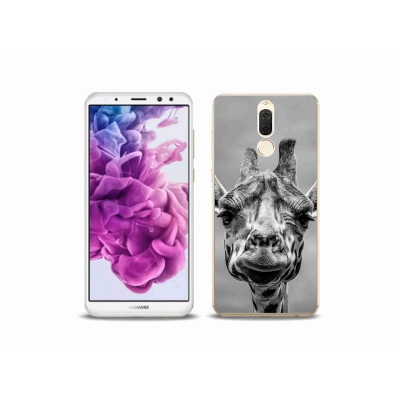 Gelový kryt mmCase na mobil Huawei Mate 10 Lite - černobílá žirafa