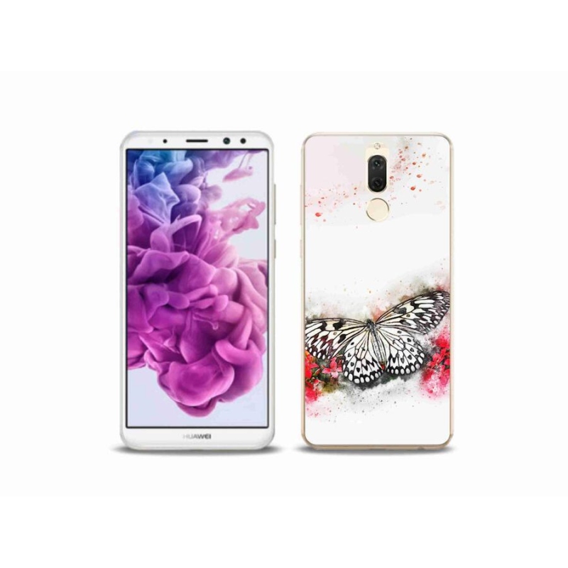 Gelový kryt mmCase na mobil Huawei Mate 10 Lite - černobílý motýl