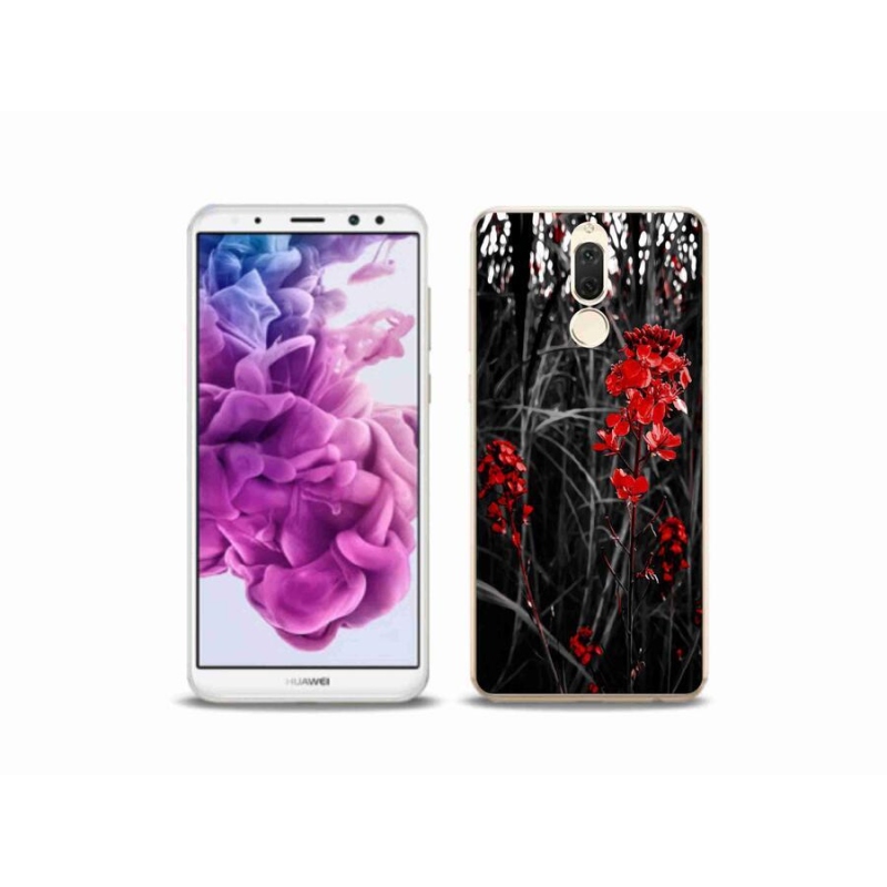 Gelový kryt mmCase na mobil Huawei Mate 10 Lite - červená rostlina