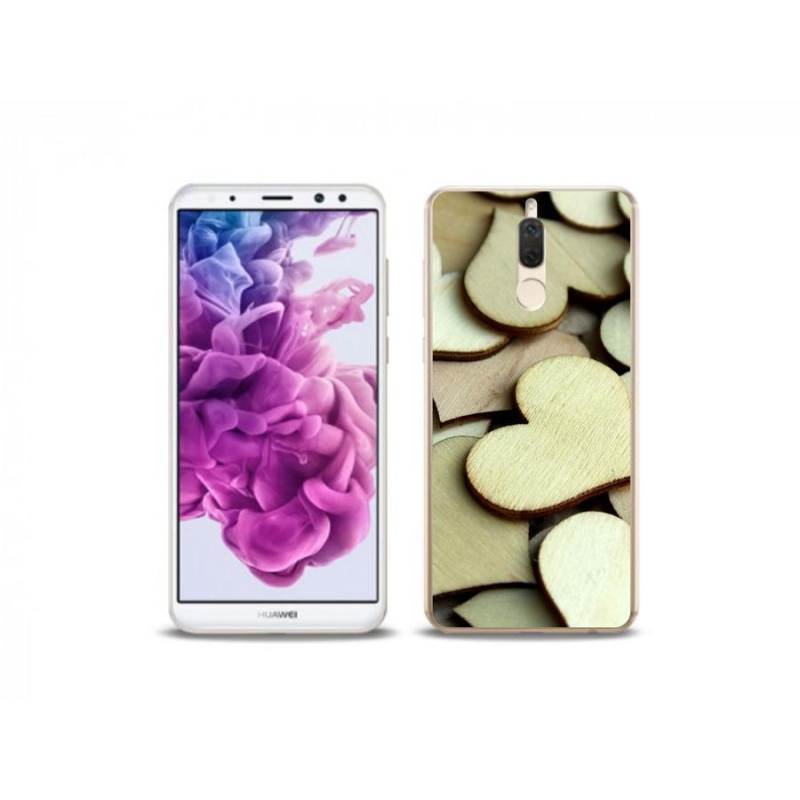 Gelový kryt mmCase na mobil Huawei Mate 10 Lite - dřevěná srdíčka