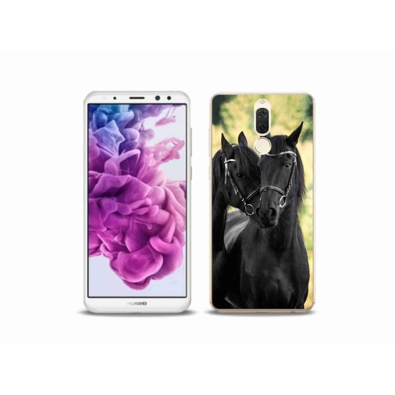 Gelový kryt mmCase na mobil Huawei Mate 10 Lite - dva černí koně