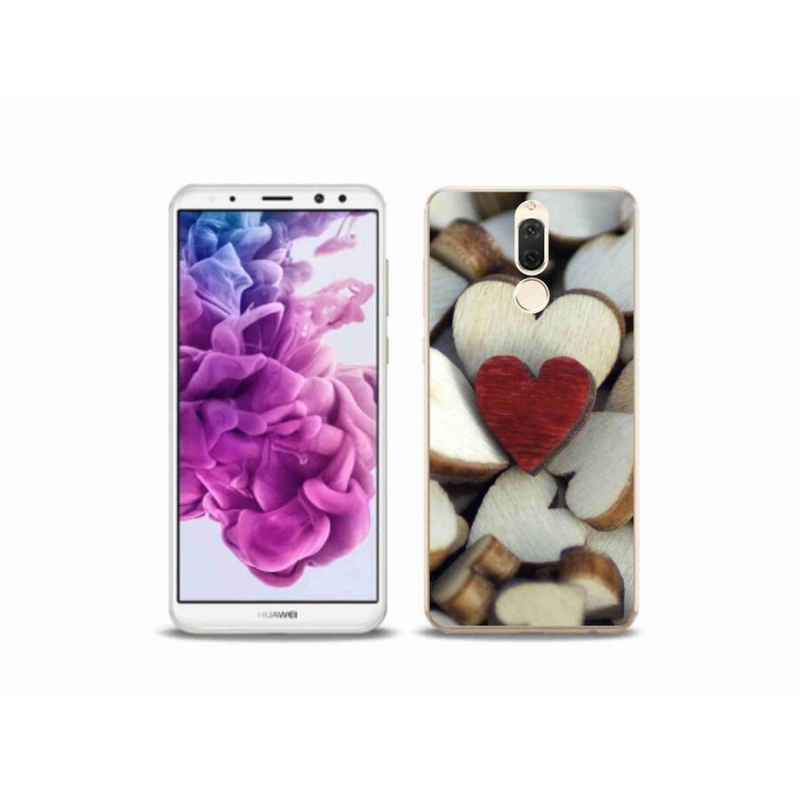Gelový kryt mmCase na mobil Huawei Mate 10 Lite - gravírované červené srdce