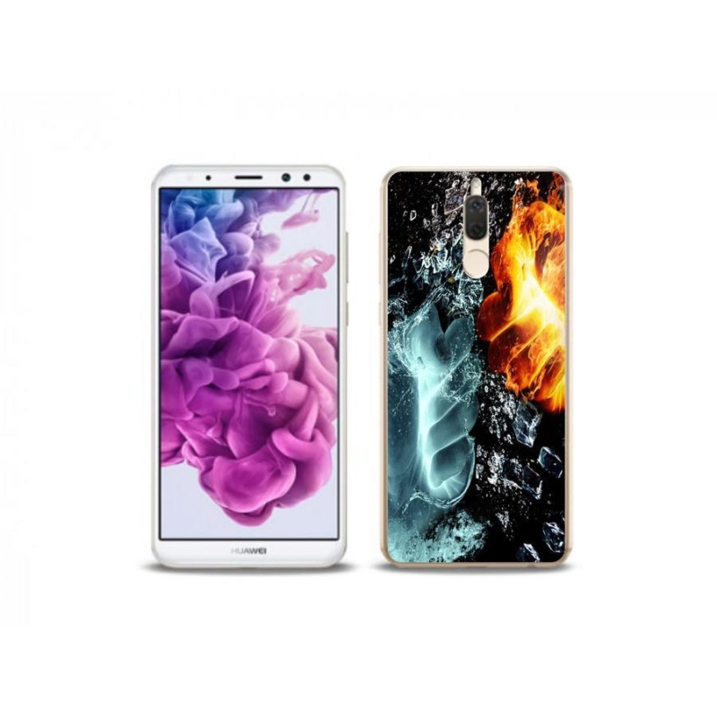 Gelový kryt mmCase na mobil Huawei Mate 10 Lite - voda a oheň