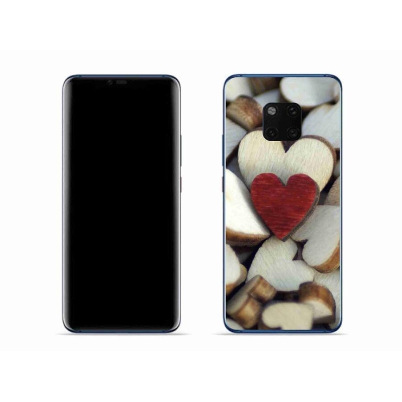 Gelový kryt mmCase na mobil Huawei Mate 20 Pro - gravírované červené srdce
