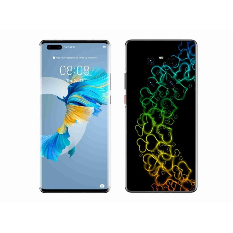 Gelový kryt mmCase na mobil Huawei Mate 40 Pro - barevná srdíčka