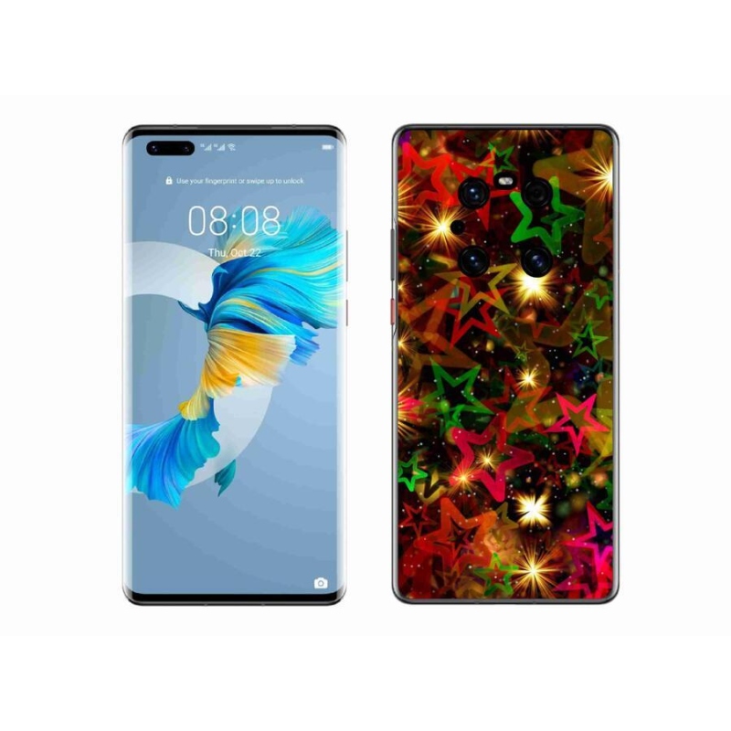 Gelový kryt mmCase na mobil Huawei Mate 40 Pro - barevné hvězdičky