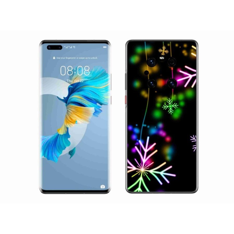 Gelový kryt mmCase na mobil Huawei Mate 40 Pro - barevné vločky