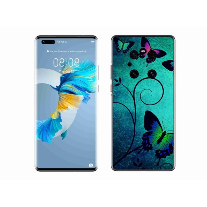 Gelový kryt mmCase na mobil Huawei Mate 40 Pro - barevní motýli