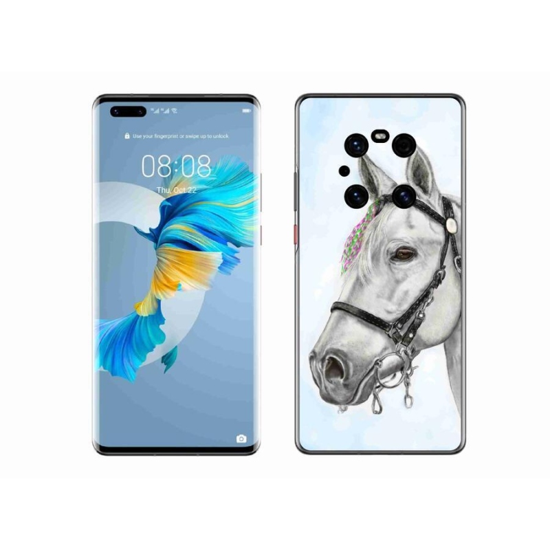 Gelový kryt mmCase na mobil Huawei Mate 40 Pro - bílý kůň 1