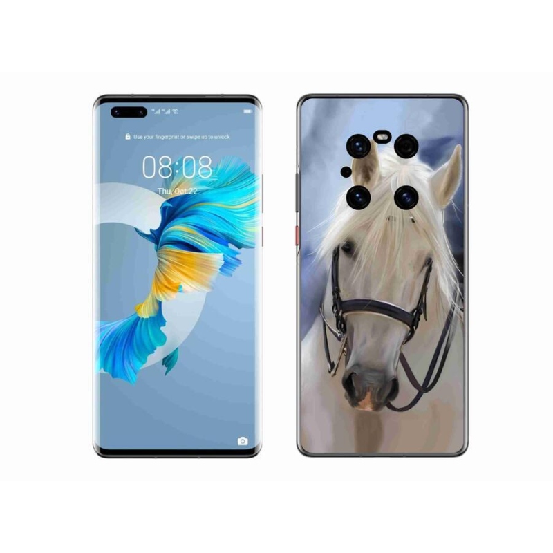 Gelový kryt mmCase na mobil Huawei Mate 40 Pro - bílý kůň