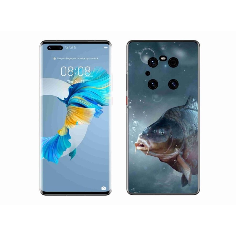 Gelový kryt mmCase na mobil Huawei Mate 40 Pro - kapr a bublinky