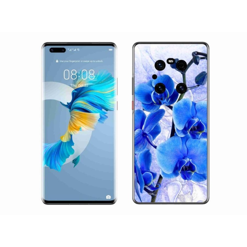 Gelový kryt mmCase na mobil Huawei Mate 40 Pro - modré květy