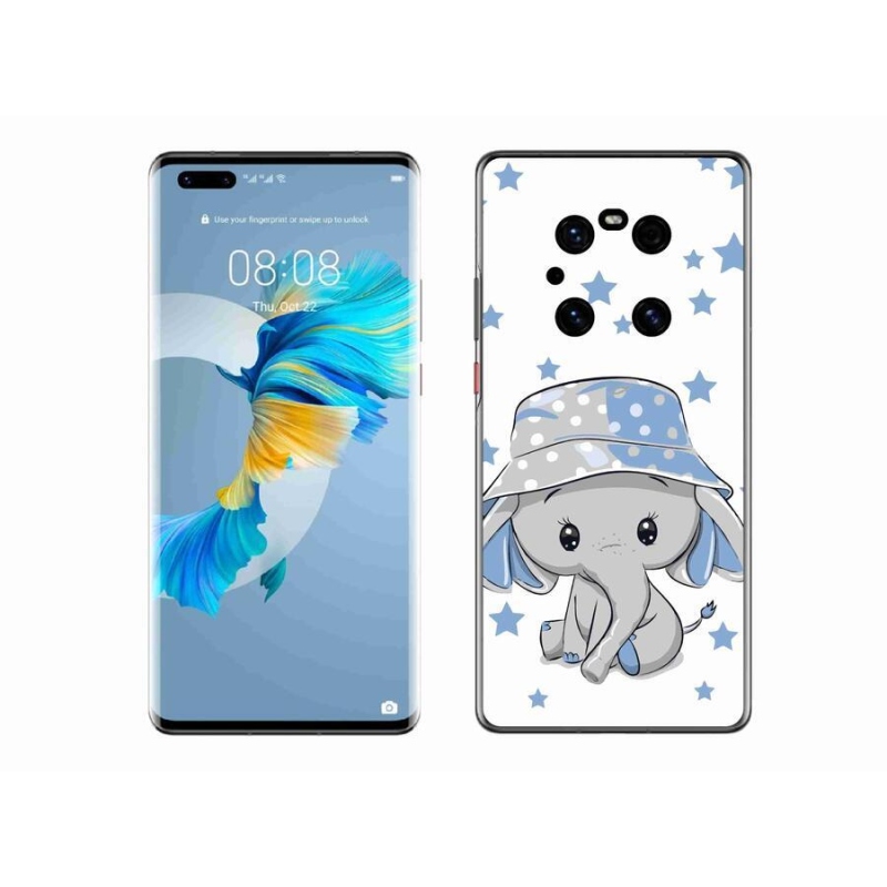 Gelový kryt mmCase na mobil Huawei Mate 40 Pro - modrý slon