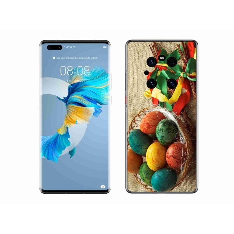 Gelový kryt mmCase na mobil Huawei Mate 40 Pro - pomlázky a vajíčka