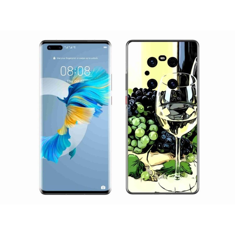Gelový kryt mmCase na mobil Huawei Mate 40 Pro - sklenka vína