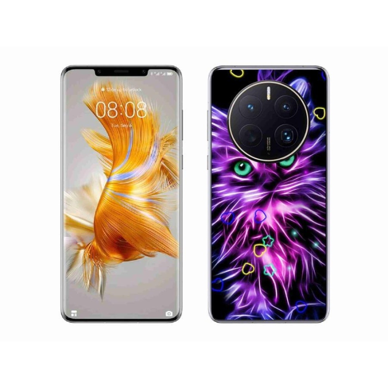 Gelový kryt mmCase na mobil Huawei Mate 50 Pro - abstraktní kočka