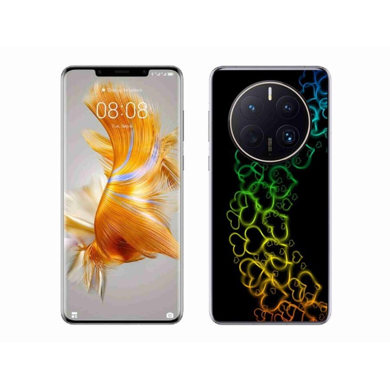 Gelový kryt mmCase na mobil Huawei Mate 50 Pro - barevná srdíčka