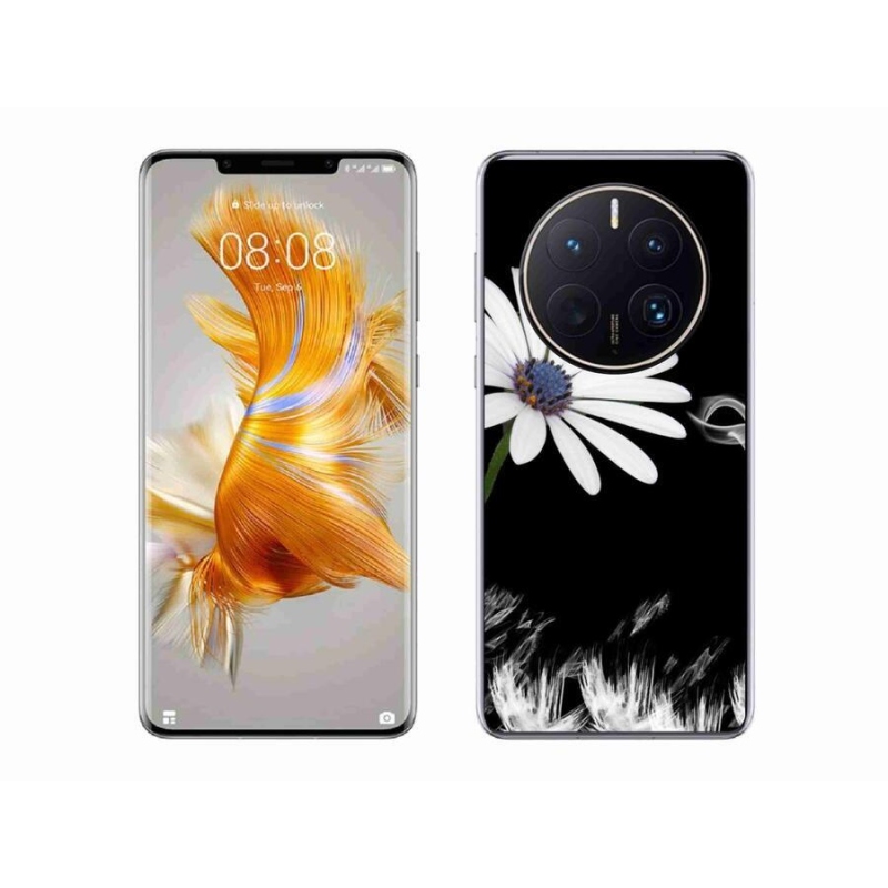 Gelový kryt mmCase na mobil Huawei Mate 50 Pro - bílá květina