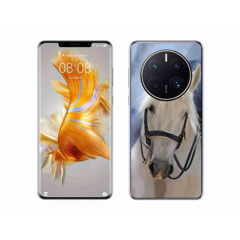 Gelový kryt mmCase na mobil Huawei Mate 50 Pro - bílý kůň