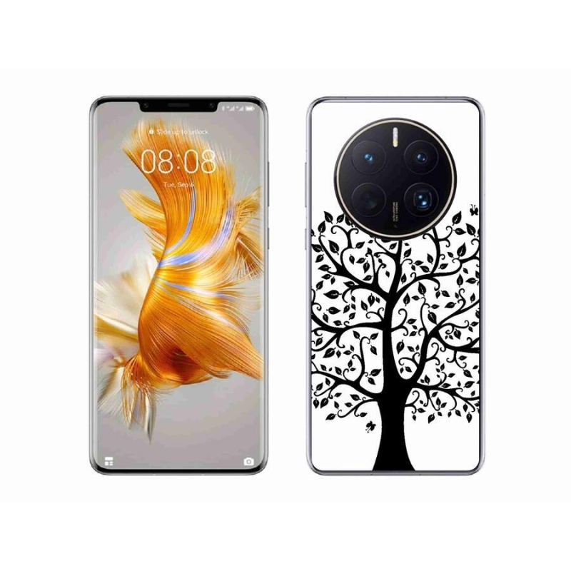 Gelový kryt mmCase na mobil Huawei Mate 50 Pro - černobílý strom