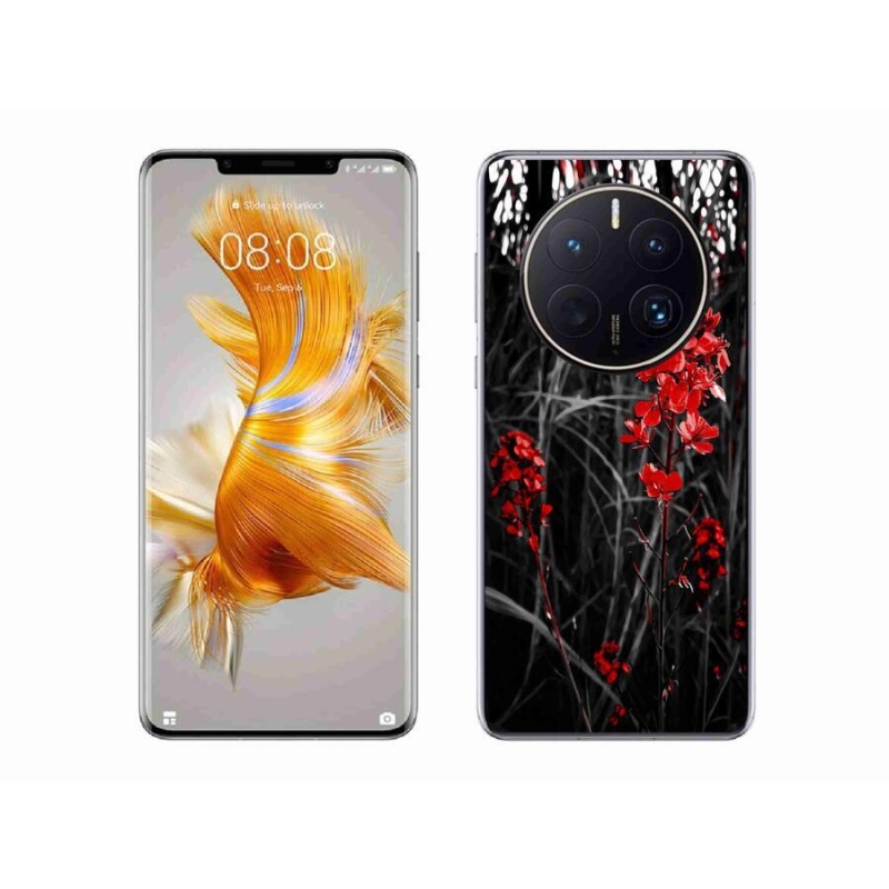 Gelový kryt mmCase na mobil Huawei Mate 50 Pro - červená rostlina