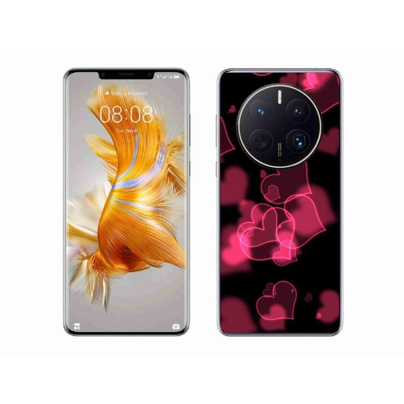 Gelový kryt mmCase na mobil Huawei Mate 50 Pro - červená srdíčka