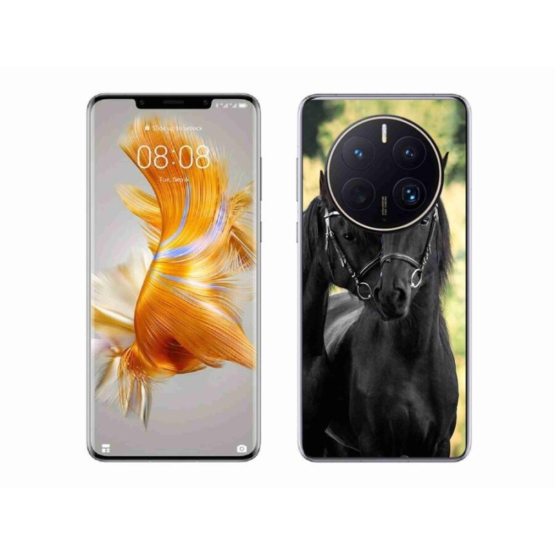 Gelový kryt mmCase na mobil Huawei Mate 50 Pro - dva černí koně