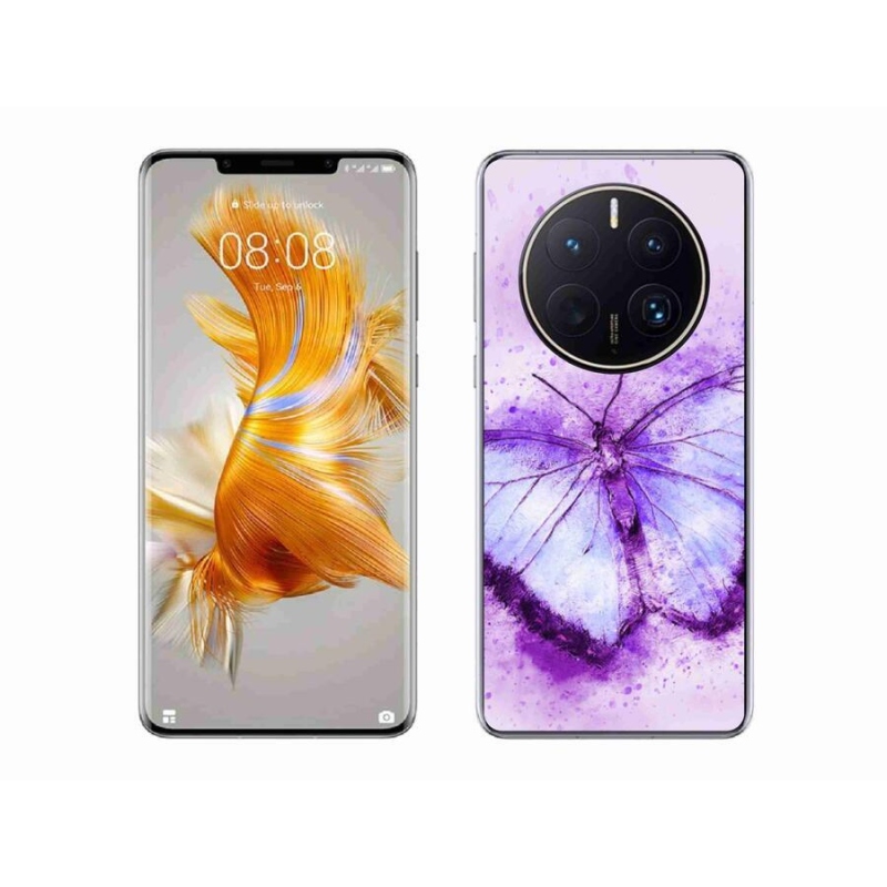 Gelový kryt mmCase na mobil Huawei Mate 50 Pro - fialový motýl