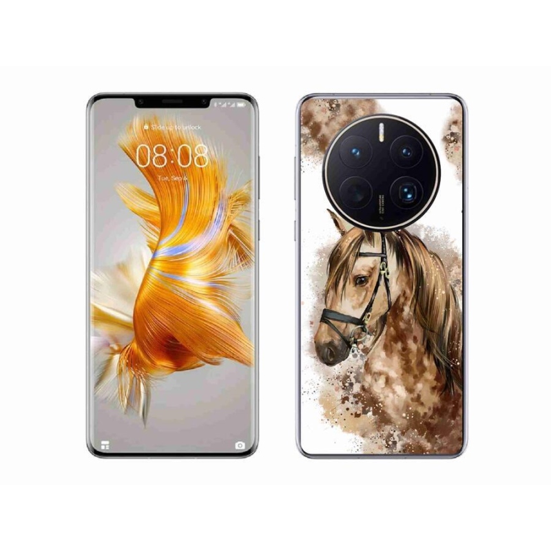 Gelový kryt mmCase na mobil Huawei Mate 50 Pro - hnědý kreslený kůň