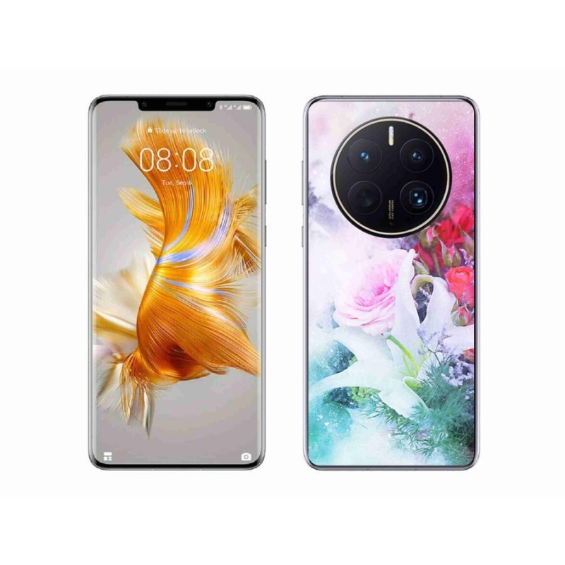 Gelový kryt mmCase na mobil Huawei Mate 50 Pro - květiny 4