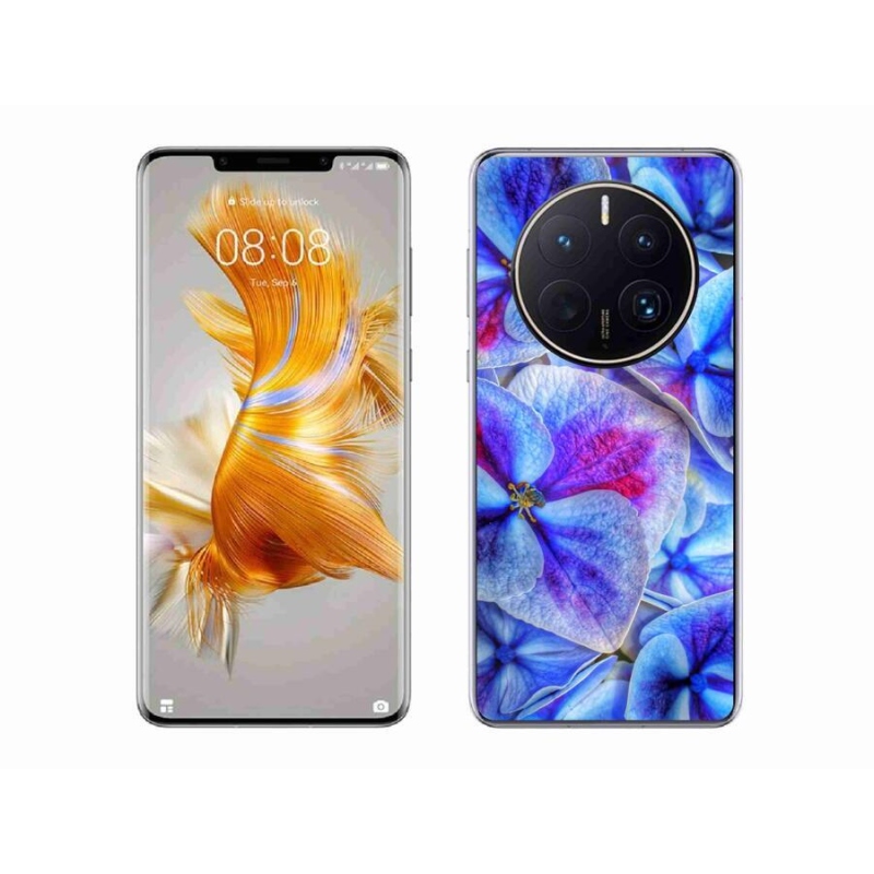 Gelový kryt mmCase na mobil Huawei Mate 50 Pro - modré květy 1