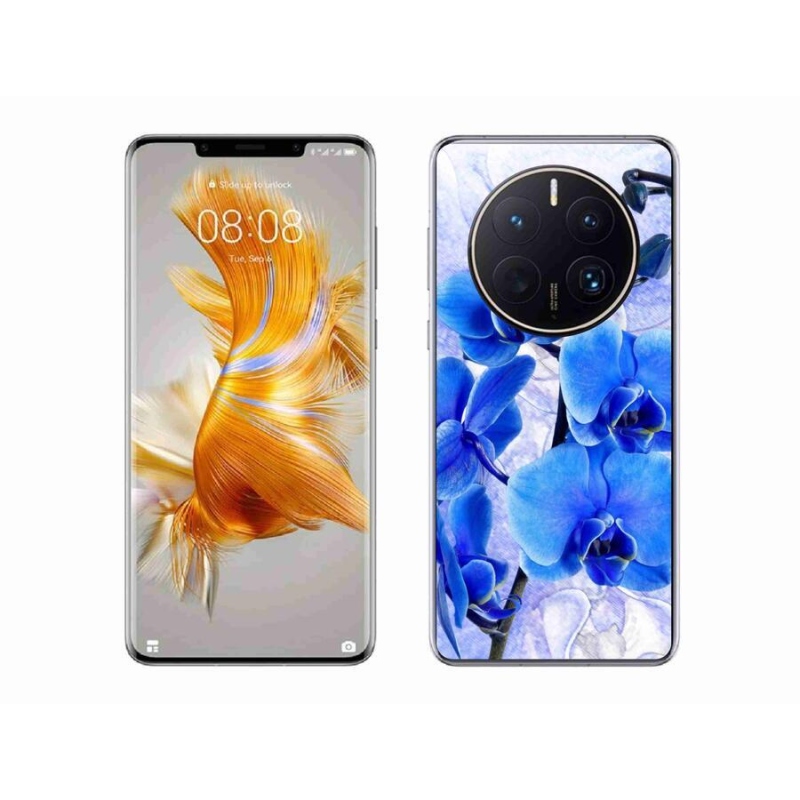 Gelový kryt mmCase na mobil Huawei Mate 50 Pro - modré květy