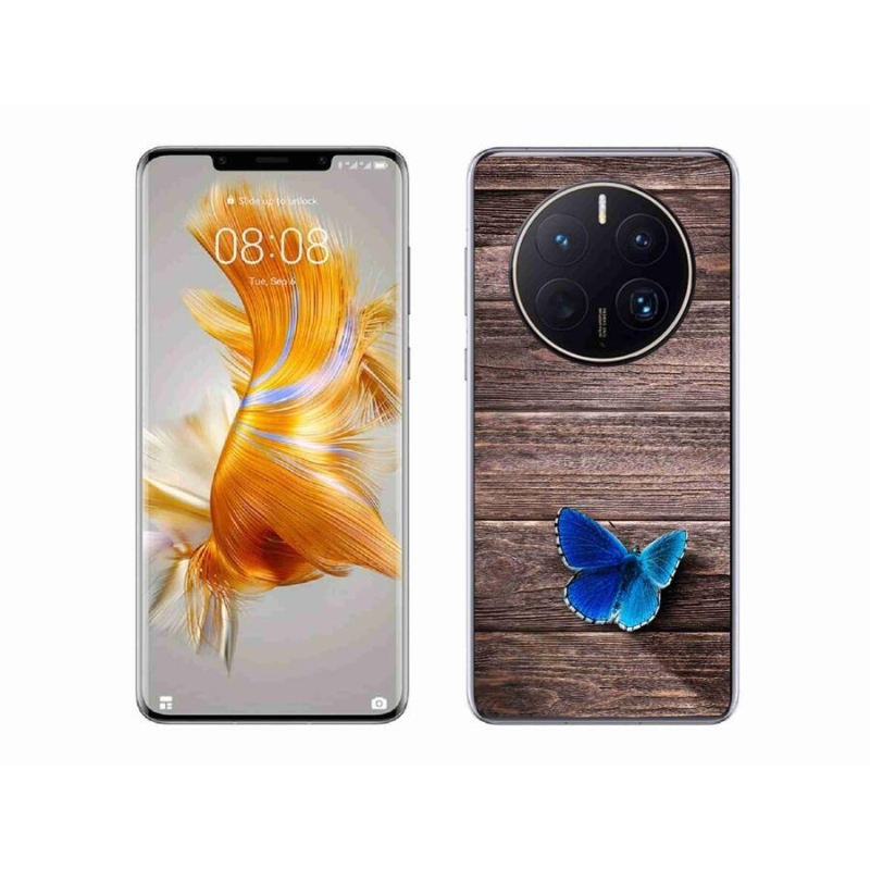 Gelový kryt mmCase na mobil Huawei Mate 50 Pro - modrý motýl 1