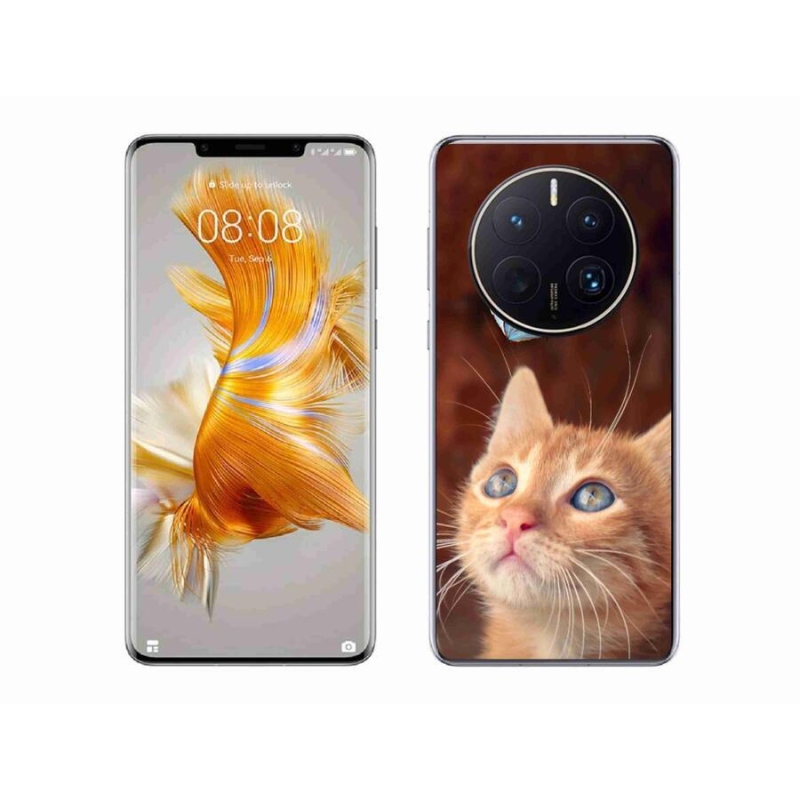 Gelový kryt mmCase na mobil Huawei Mate 50 Pro - motýl a kotě
