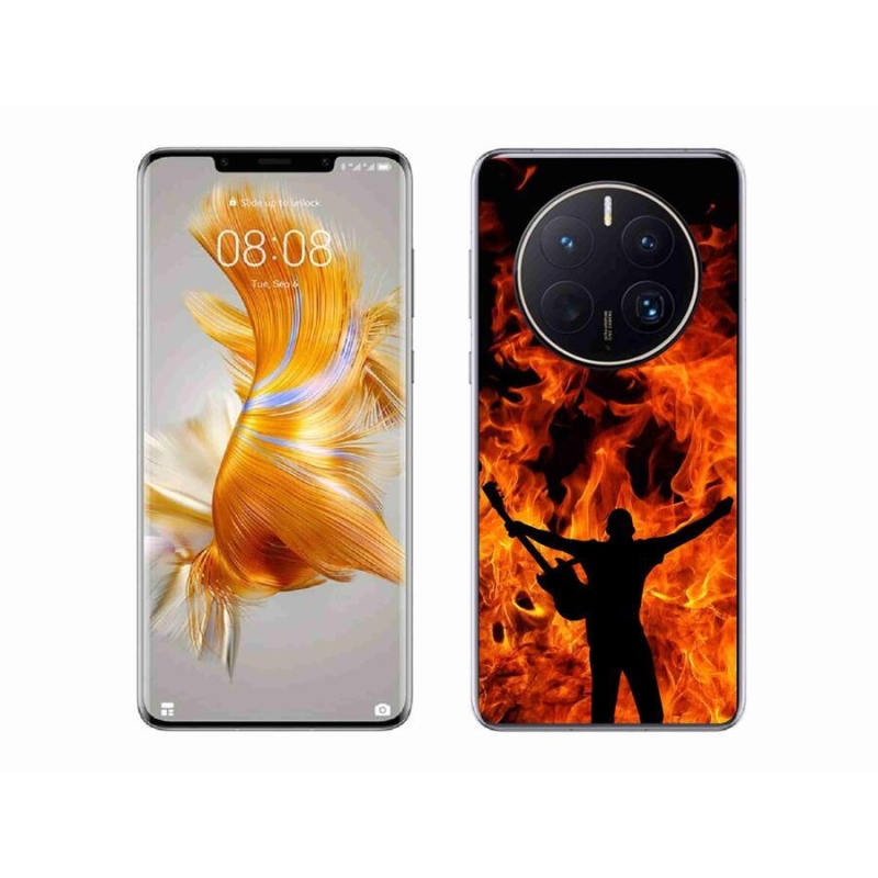 Gelový kryt mmCase na mobil Huawei Mate 50 Pro - muzikant a oheň