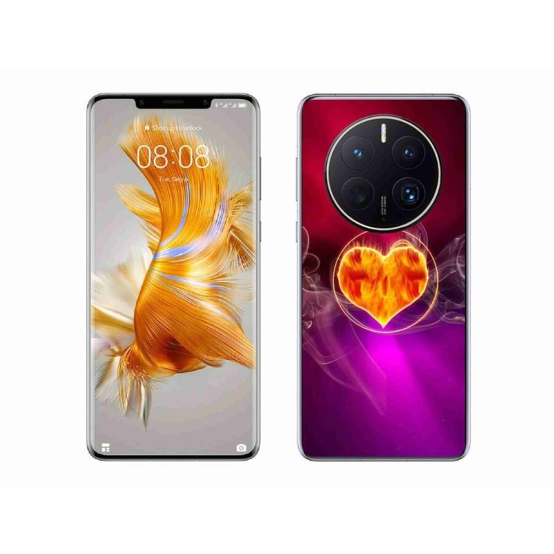 Gelový kryt mmCase na mobil Huawei Mate 50 Pro - ohnivé srdce