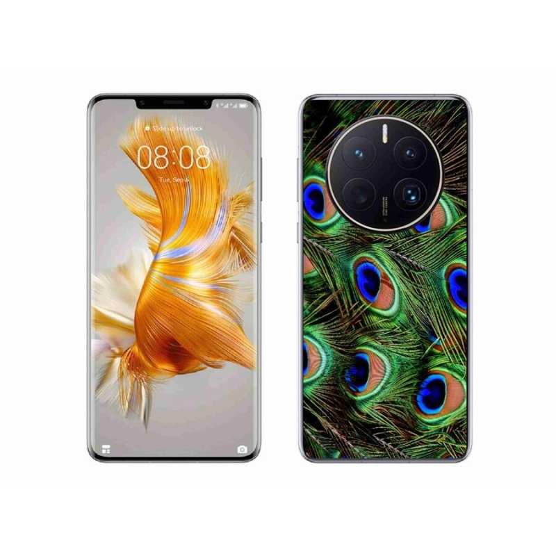 Gelový kryt mmCase na mobil Huawei Mate 50 Pro - paví peří