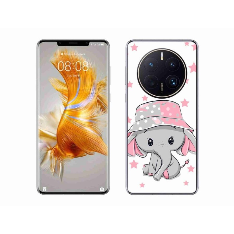 Gelový kryt mmCase na mobil Huawei Mate 50 Pro - růžový slon