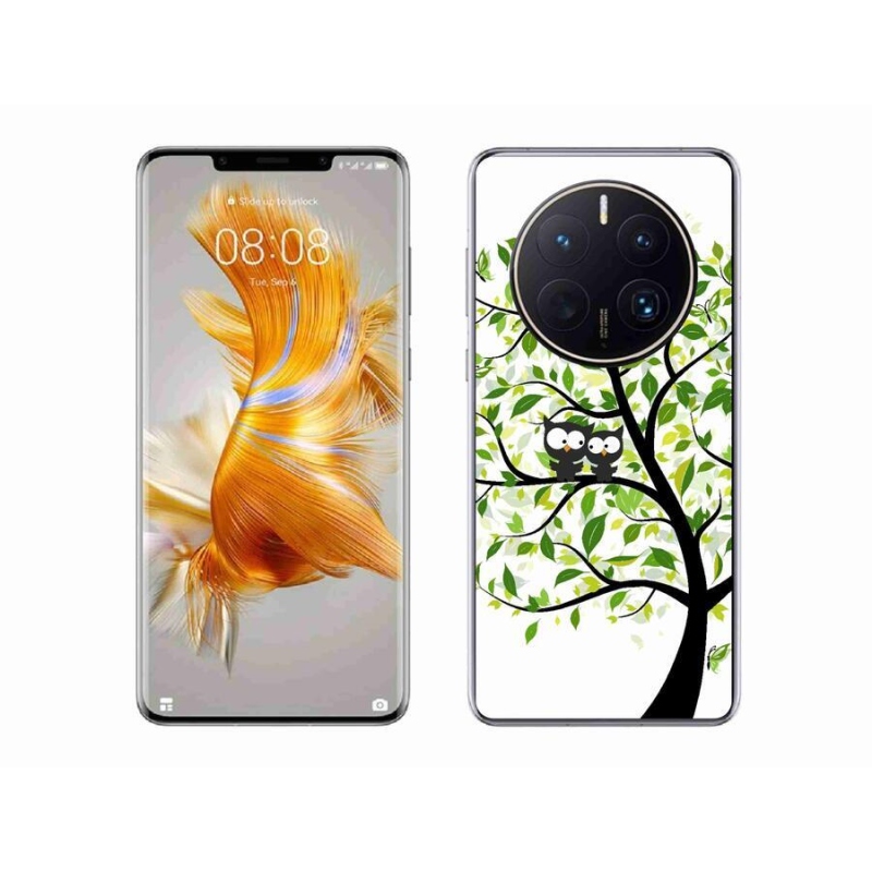 Gelový kryt mmCase na mobil Huawei Mate 50 Pro - sovičky na stromě