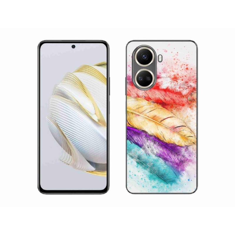 Gelový kryt mmCase na mobil Huawei Nova 10 SE - barevné peří