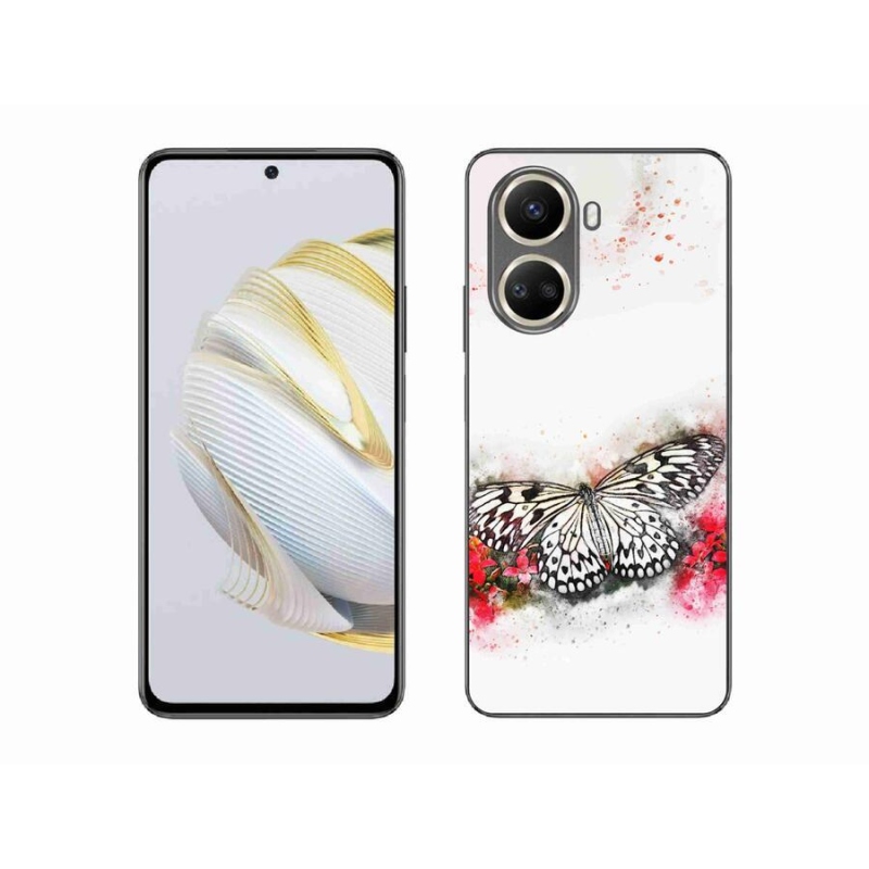 Gelový kryt mmCase na mobil Huawei Nova 10 SE - černobílý motýl