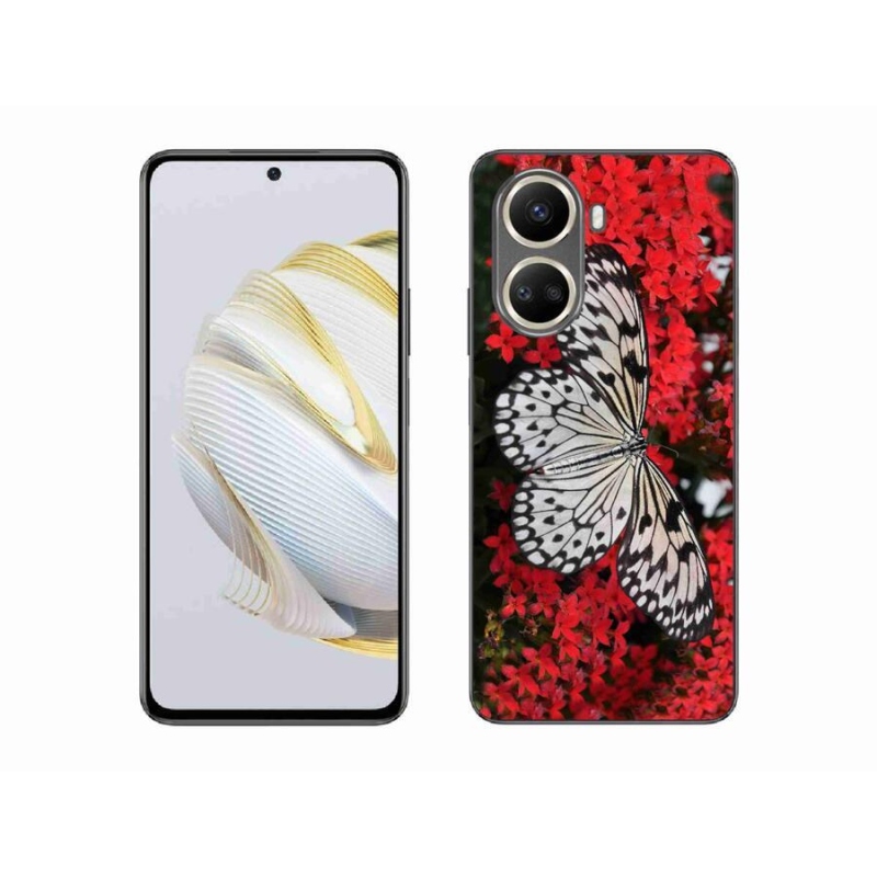 Gelový kryt mmCase na mobil Huawei Nova 10 SE - černobílý motýl 1