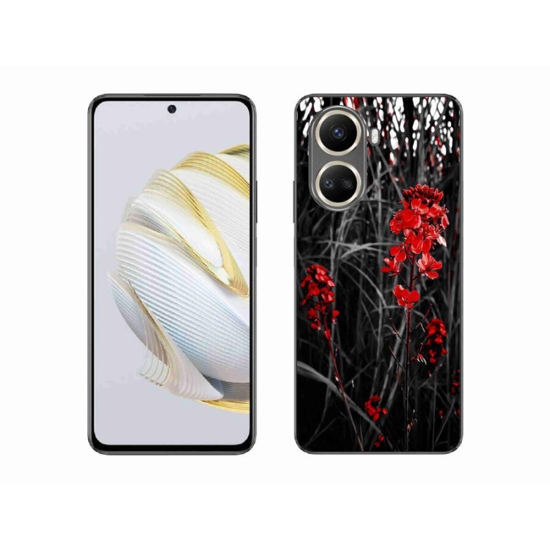 Gelový kryt mmCase na mobil Huawei Nova 10 SE - červená rostlina