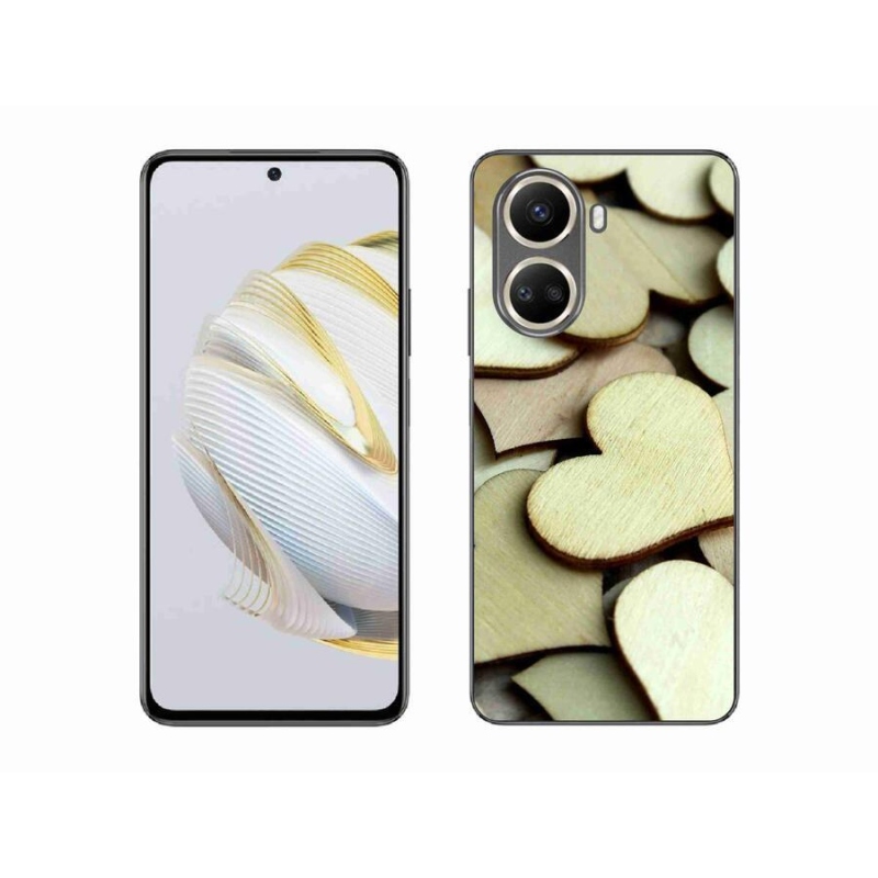 Gelový kryt mmCase na mobil Huawei Nova 10 SE - dřevěná srdíčka